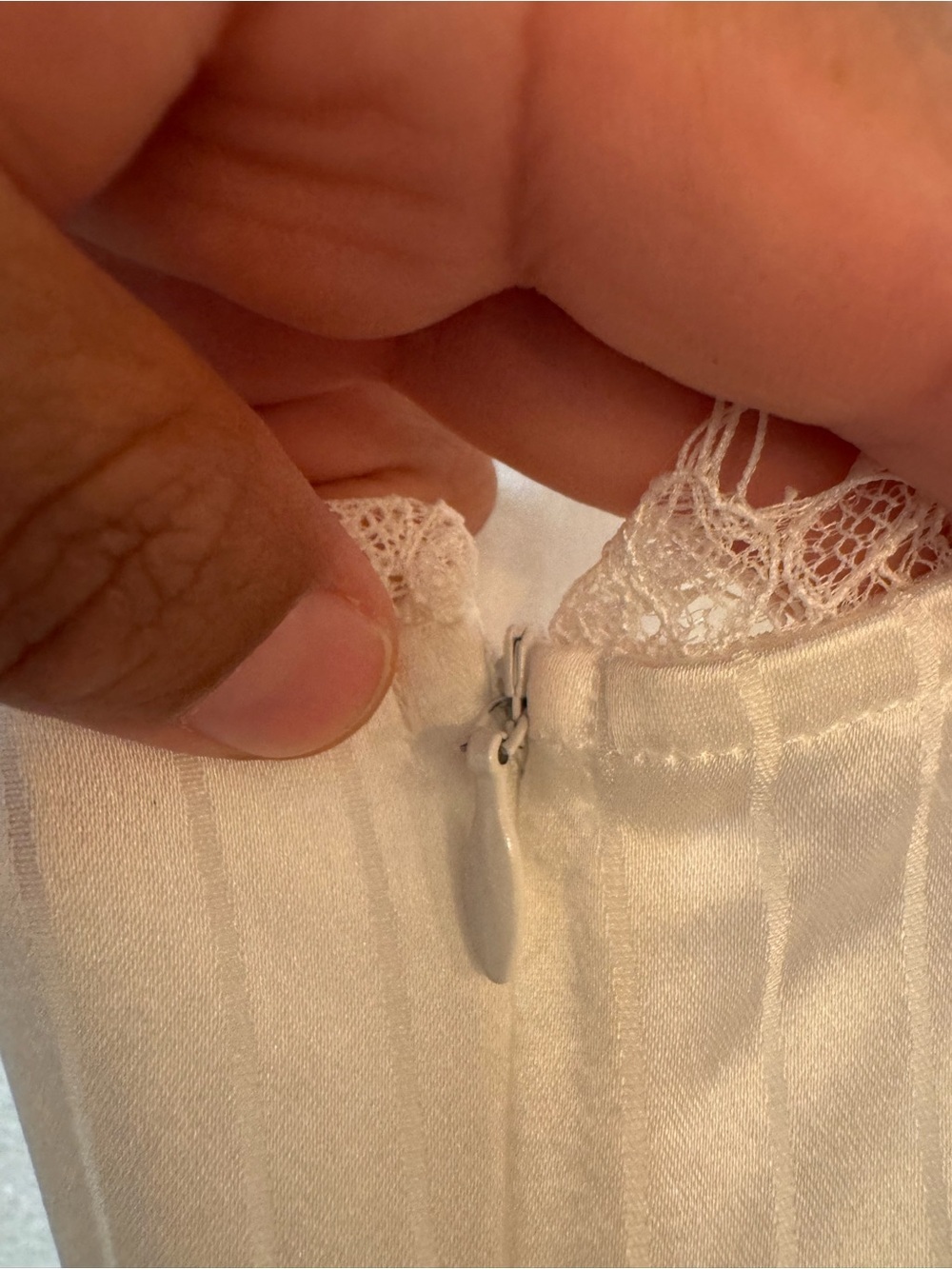 House of Harlow 1960 Ivory Lace-Trim Slip Romantic Dress Satin Whimsical Size S - Picture 10 of 12